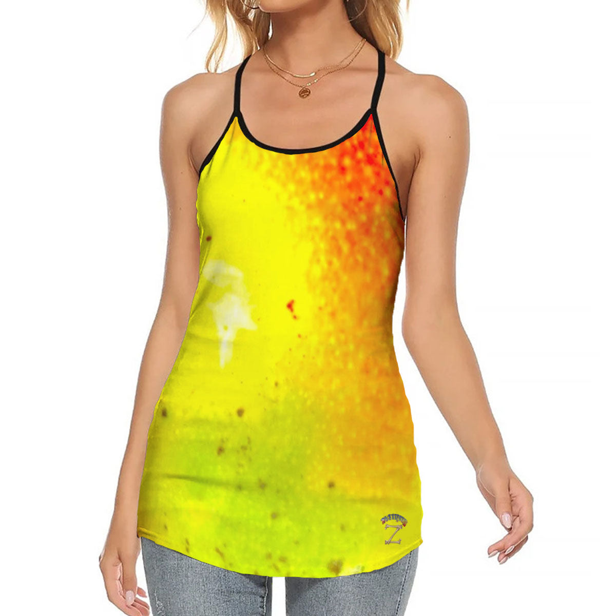 AOP Lady'S Criss Cross Tank Top