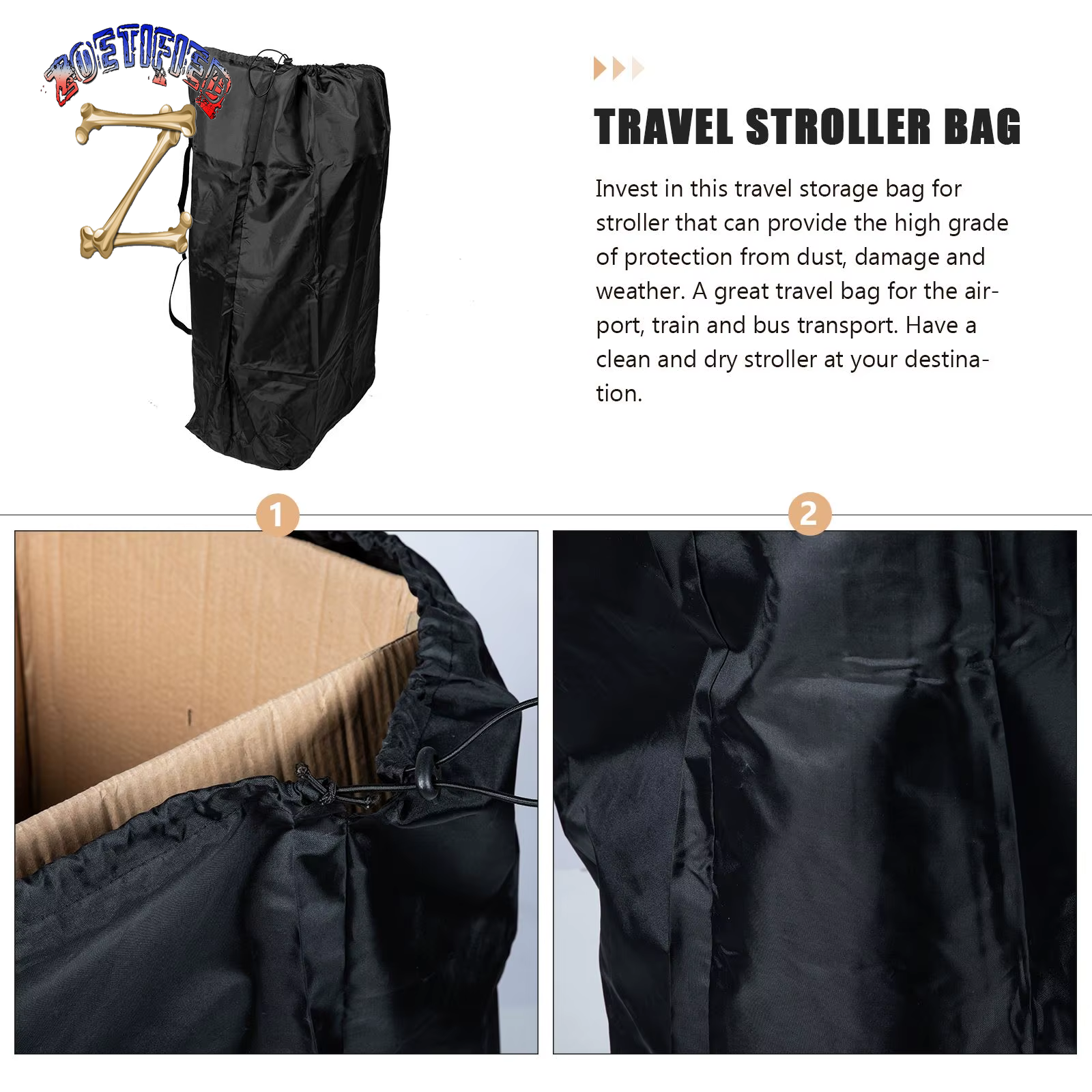 Waterproof Travel Baby Stroller Travel Carry Bag Backpack Stroller Large Capacity Storage Bag with Hand Strap Cover Organizer