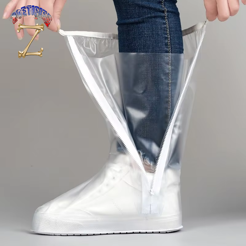 Men'S and Women'S High Tube Shoe Cover with Pressed Edge and Thickened Sole Wear Resistant and High Quality Rainproof Shoe Cover