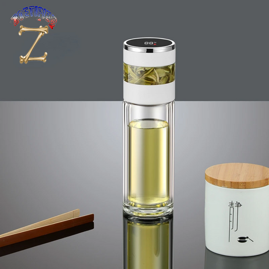 Tea Infuser Vacuum Flask Temperature LED Display 450Ml Insulated Cup Stainless Steel Tumbler Thermos Bottle Travel Coffee Mug