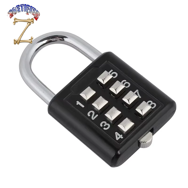 8-Digit Password Padlock Zinc Alloy Waterproof and Rustproof Suitcase Lock Outdoor Waterproof Combination Padlock Anti-Theft Loc