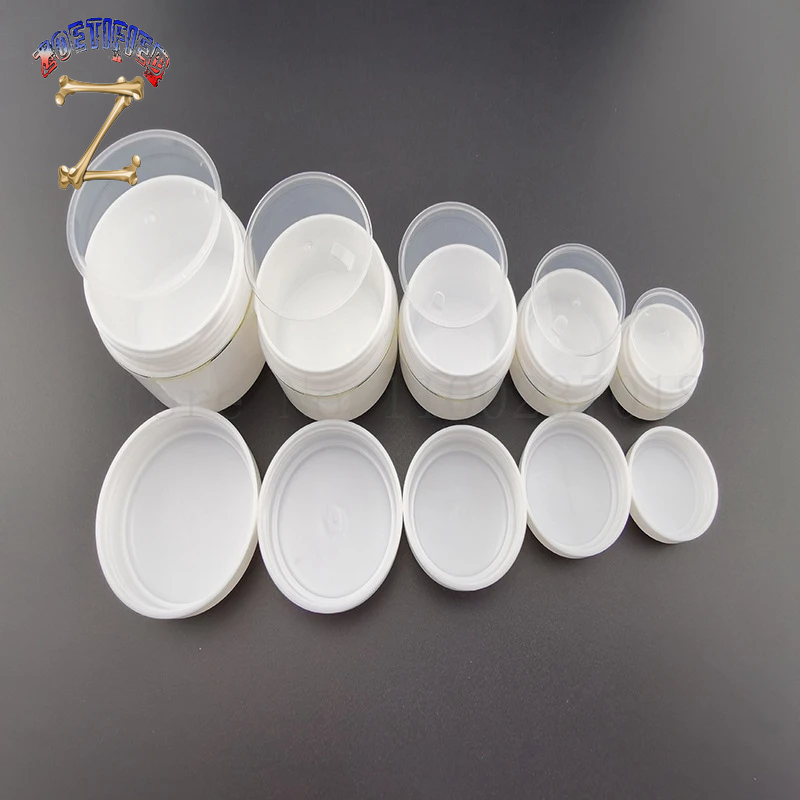 50Pcs/Lot 10G-250G White Refillable Bottles Travel Face Cream Lotion Cosmetic Container Plastic Empty Makeup Jar