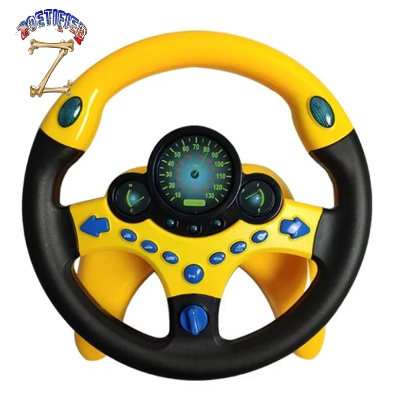 Cute Children Steering Wheel Toy with Light Simulation Driving Sound Music Funny Educational Baby Electronic Travel Kids Toys