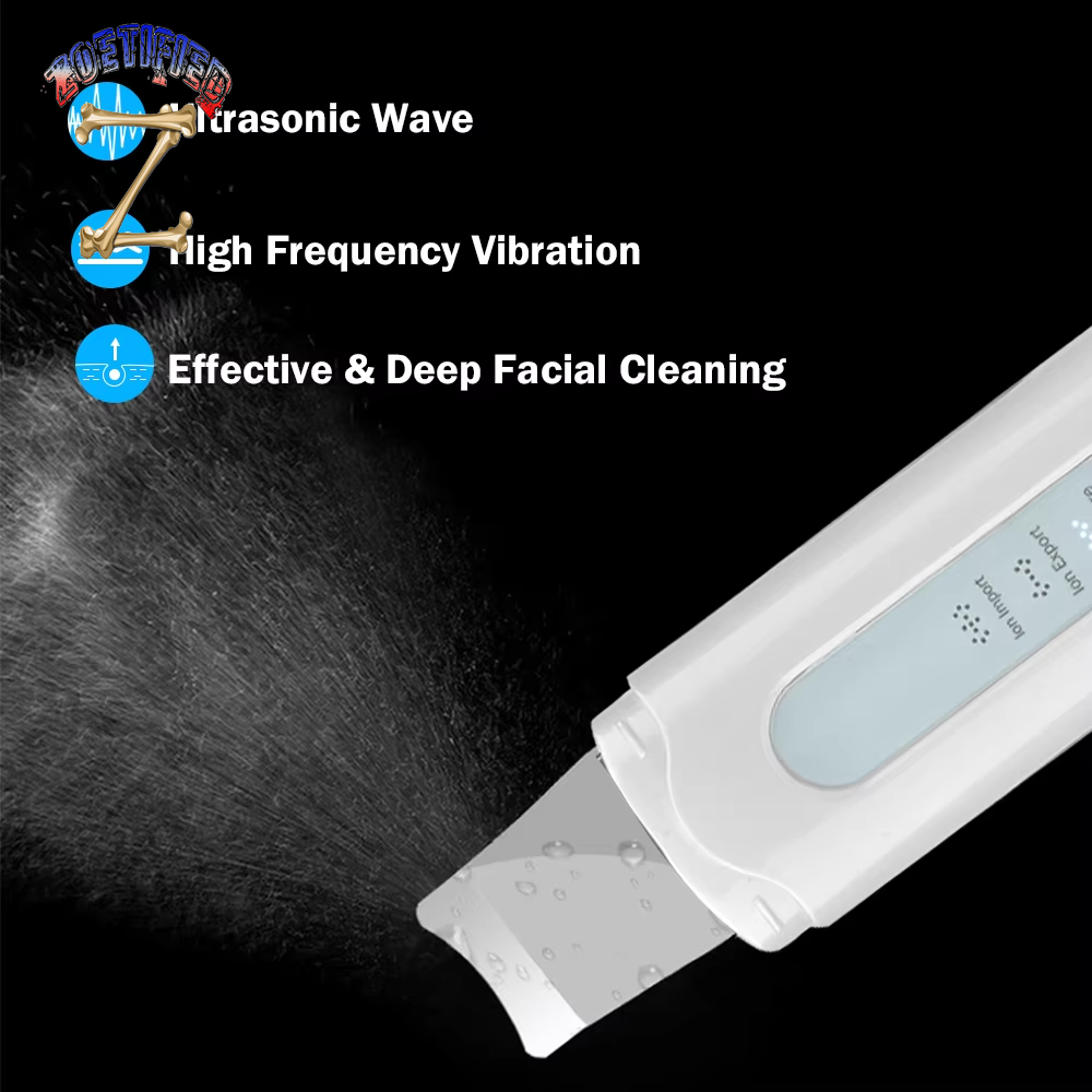 Ultrasonic Skin Scrubber High Frequency Facial Lifting Machine Beauty Pores Facial Cleanser Blackhead Remover Peeling Shovel