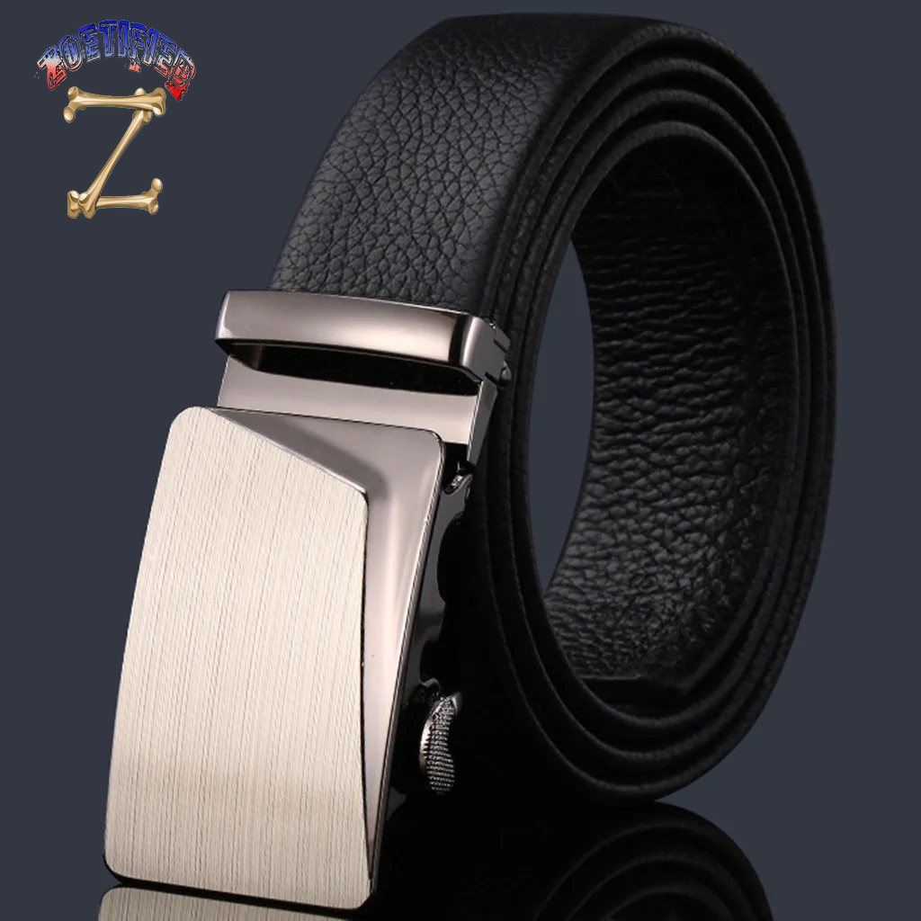 Mens Belt, Ratchet Belt Leather, Slide Belt with Easier Adjustable Buckle G One Size