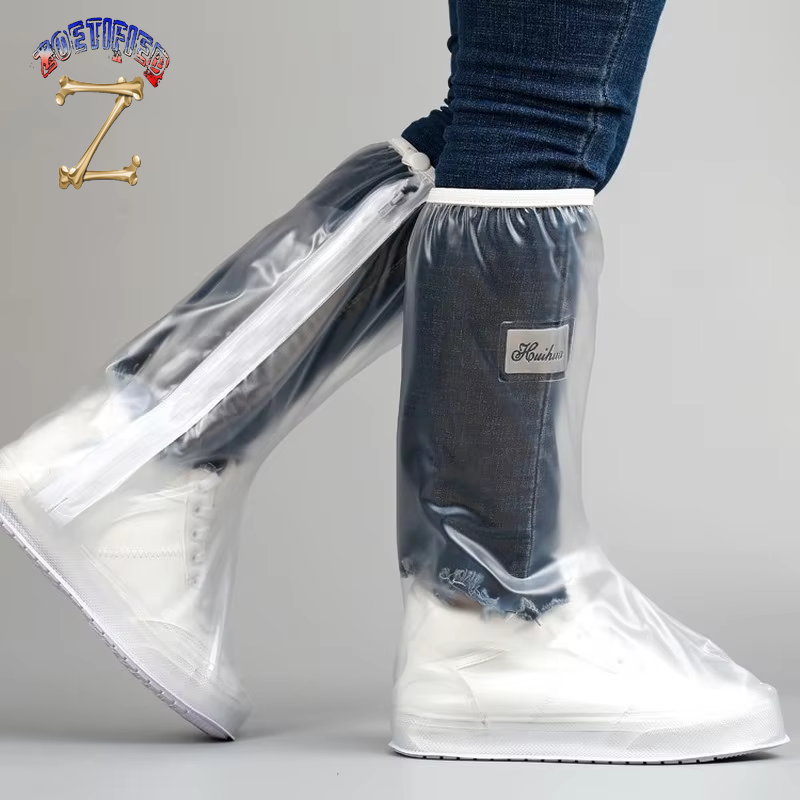 Men'S and Women'S High Tube Shoe Cover with Pressed Edge and Thickened Sole Wear Resistant and High Quality Rainproof Shoe Cover