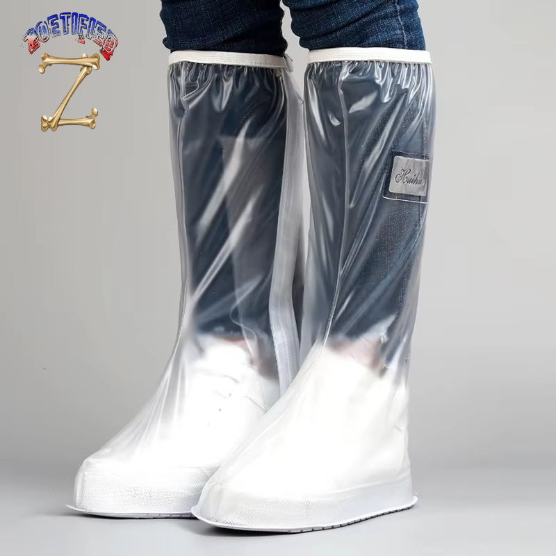 Men'S and Women'S High Tube Shoe Cover with Pressed Edge and Thickened Sole Wear Resistant and High Quality Rainproof Shoe Cover