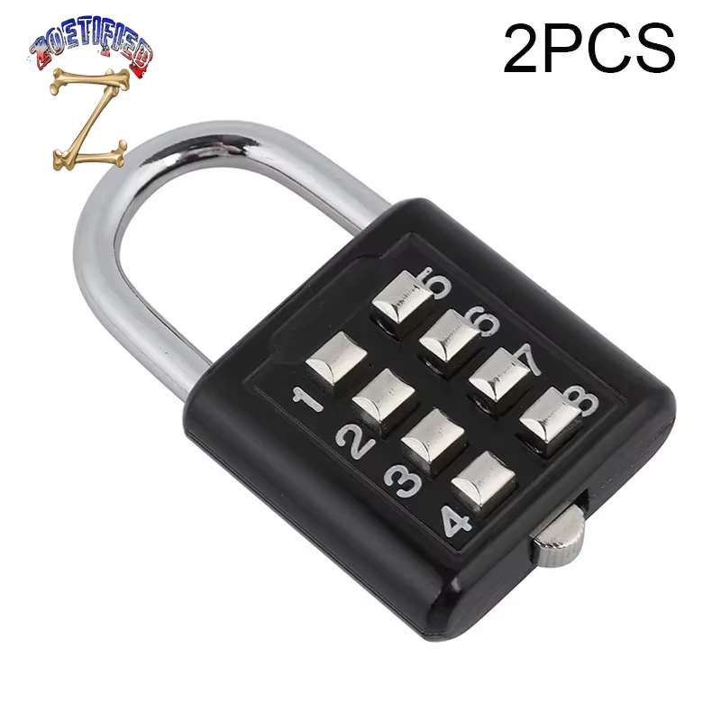 8-Digit Password Padlock Zinc Alloy Waterproof and Rustproof Suitcase Lock Outdoor Waterproof Combination Padlock Anti-Theft Loc