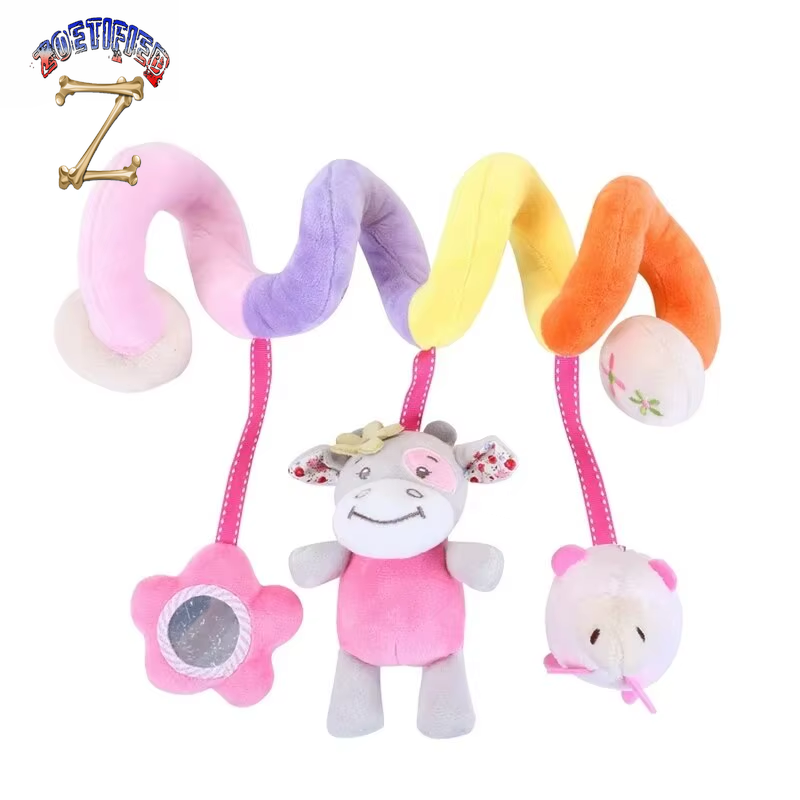 Cute Activity Musical Spiral Crib Stroller Car Seat Travel Hanging Toys Baby Boys Girls Rattles Toy