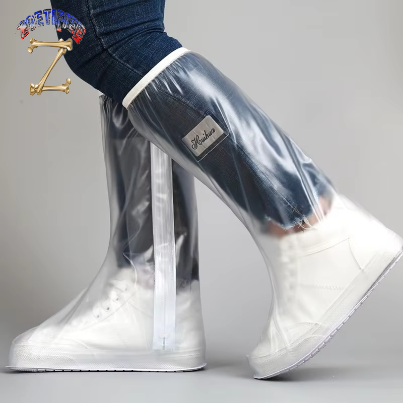 Men'S and Women'S High Tube Shoe Cover with Pressed Edge and Thickened Sole Wear Resistant and High Quality Rainproof Shoe Cover