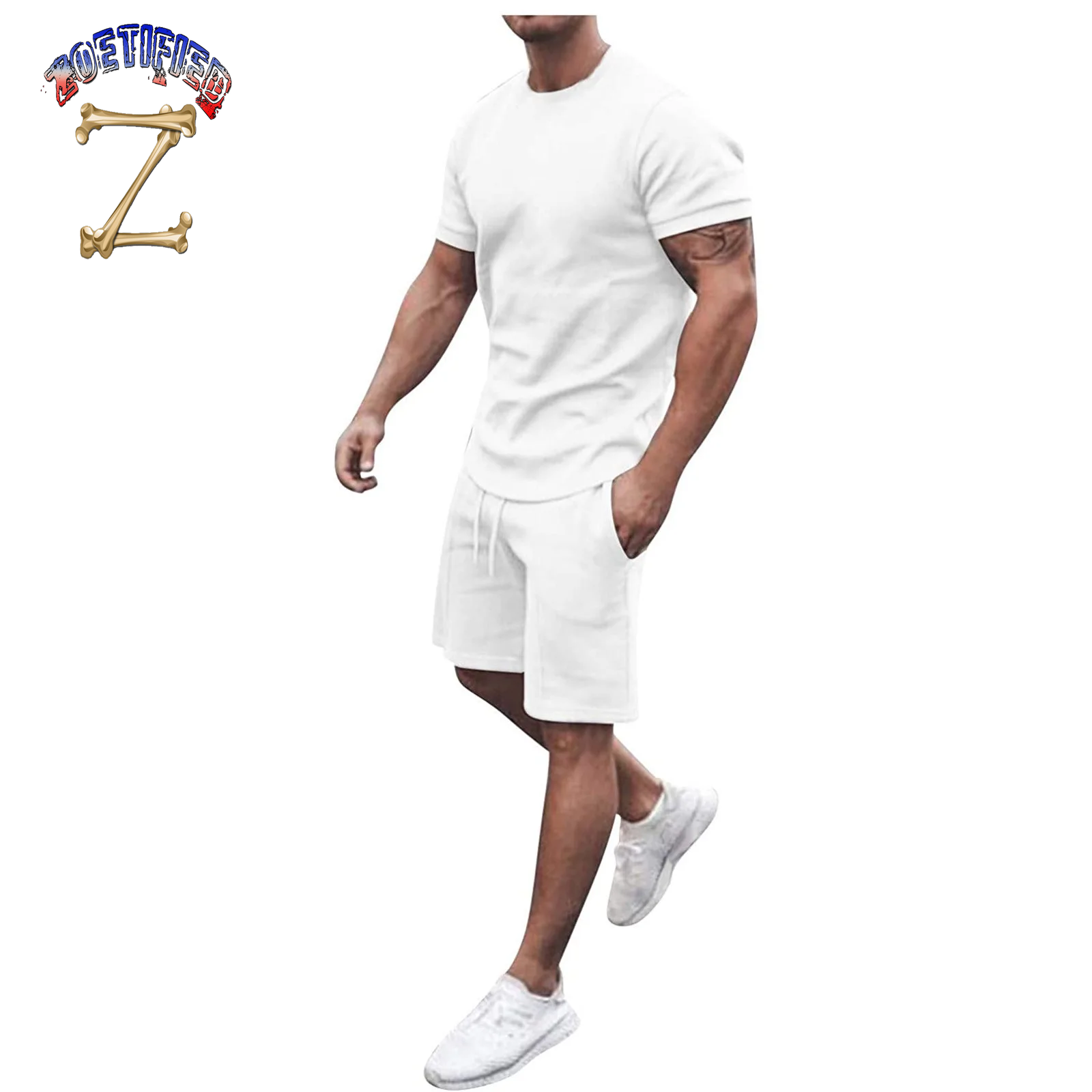 Men'S Short Sleeve T-Shirt and Shorts Set Sport Casual Crew Neck Muscle Sportswear 2 Piece Tracksuit Summer Outfits