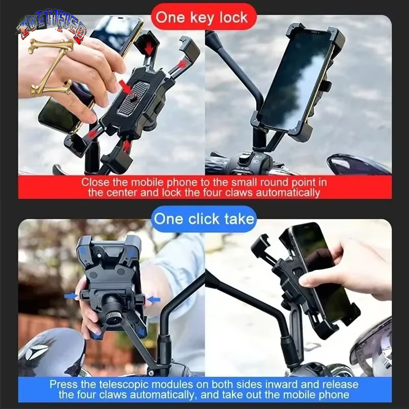 360° Rotatable Phone Holder Electric Bicycle Mobile Riding Bike Moto Motorcycle Non-Slip Stand Bracket Cycling for Iphone Xiaomi