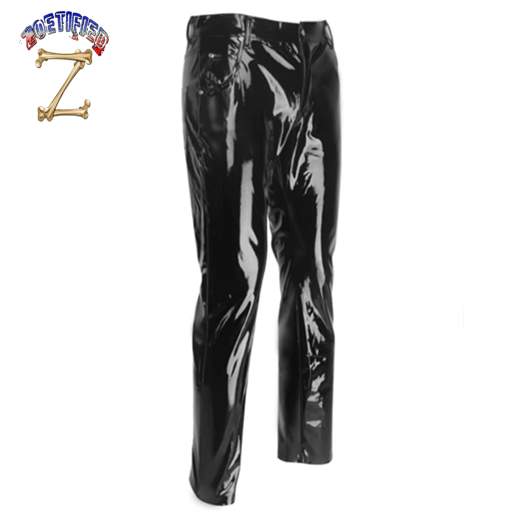 Shiny PVC Latex Trousers Men Motorcycle Black Mens Pants Fashion Faux Leather Riding Waterproof Motor Biker Male Street Pants