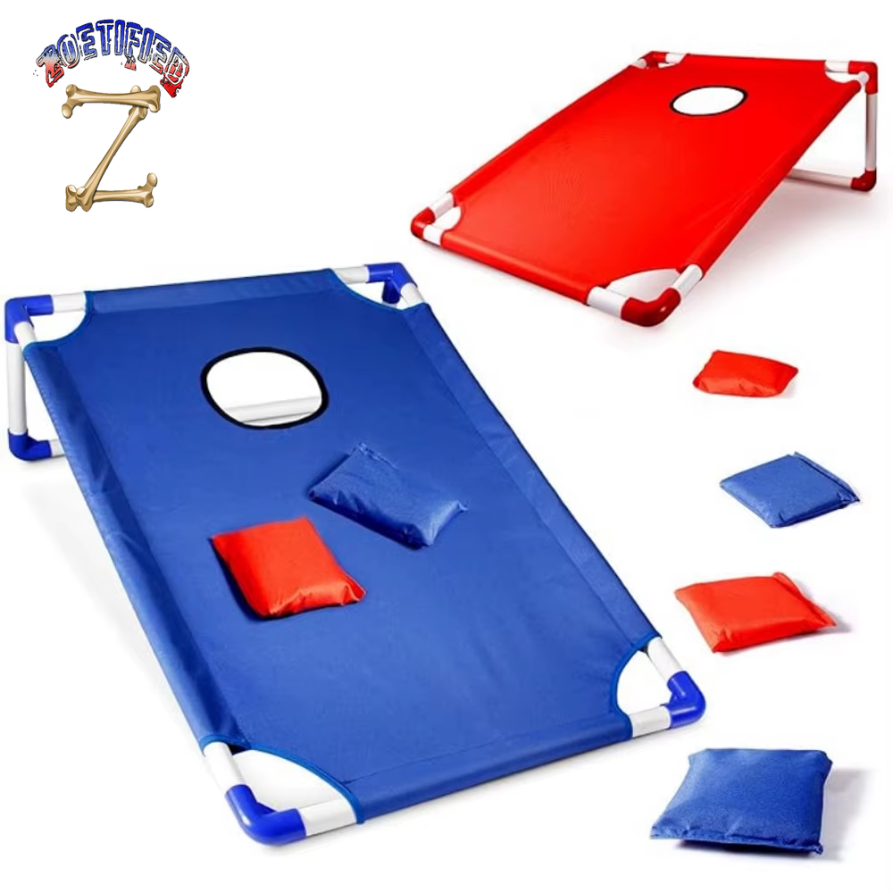 Portable Cornhole Set with 1 Cornhole Game Board and 6 Bean Bags for Yard Toss Game