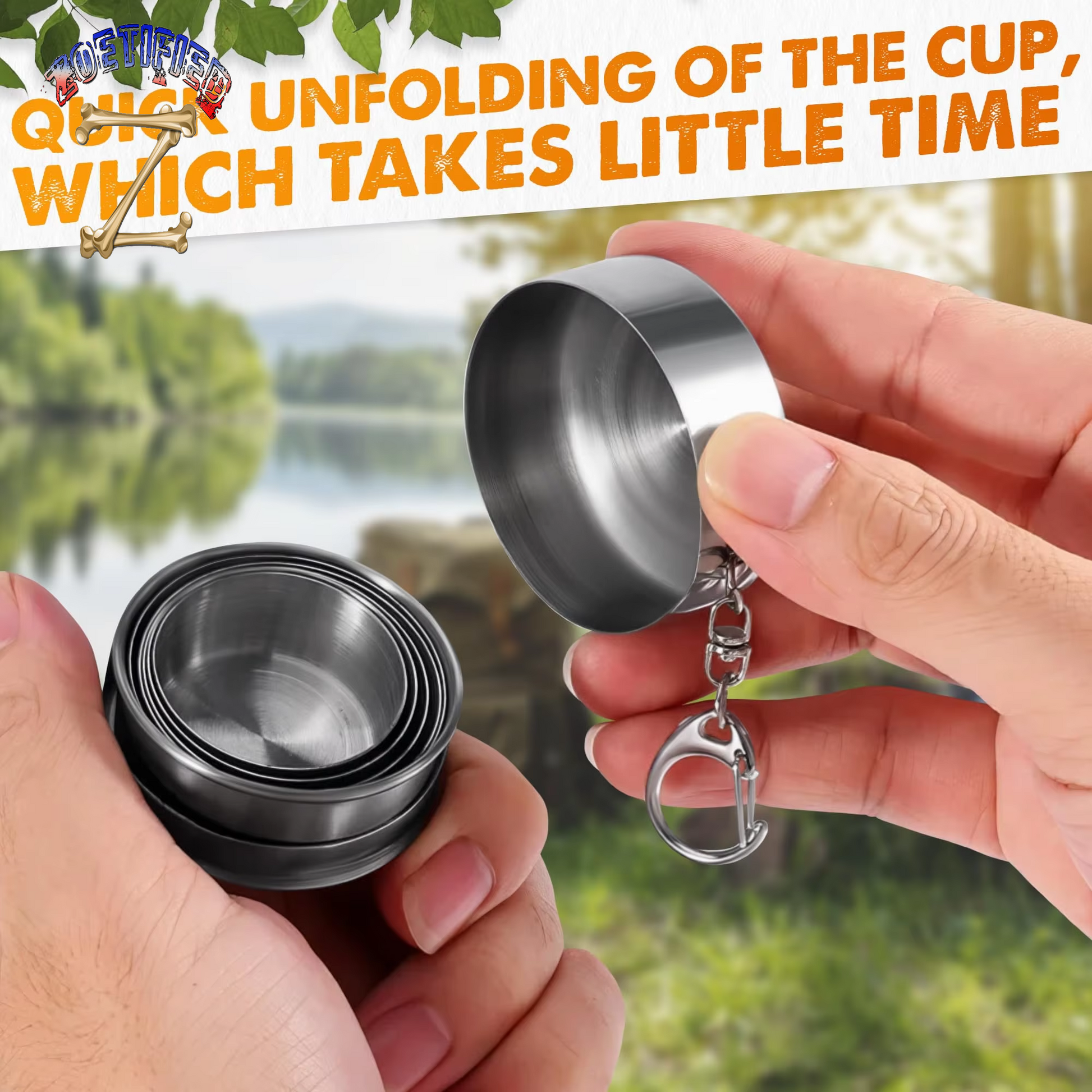 250Ml Stainless Steel Retractable Cup Outdoor Travel Toiletry Cup Portable Creative Compression Cup Mini Handy Cup Folding Cup