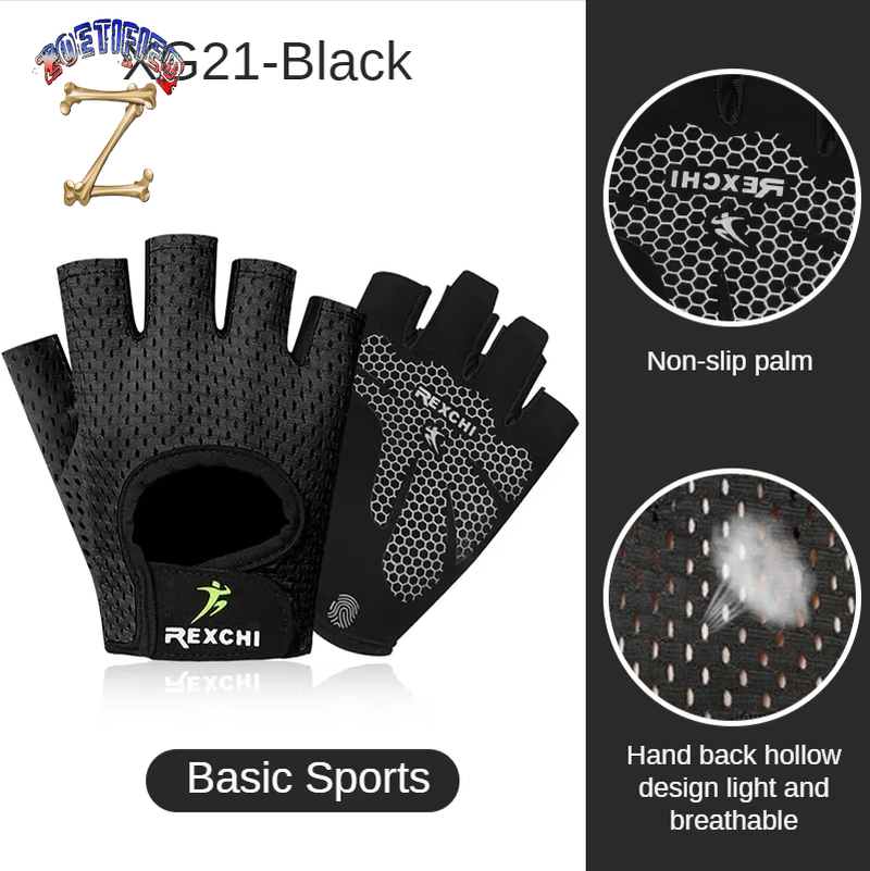 Fitness Gloves Men‘S GYM Dumbbell Exercise Sports Training Gloves Wrist Guard Half Finger Non-Slip Body Building Cycling Gloves