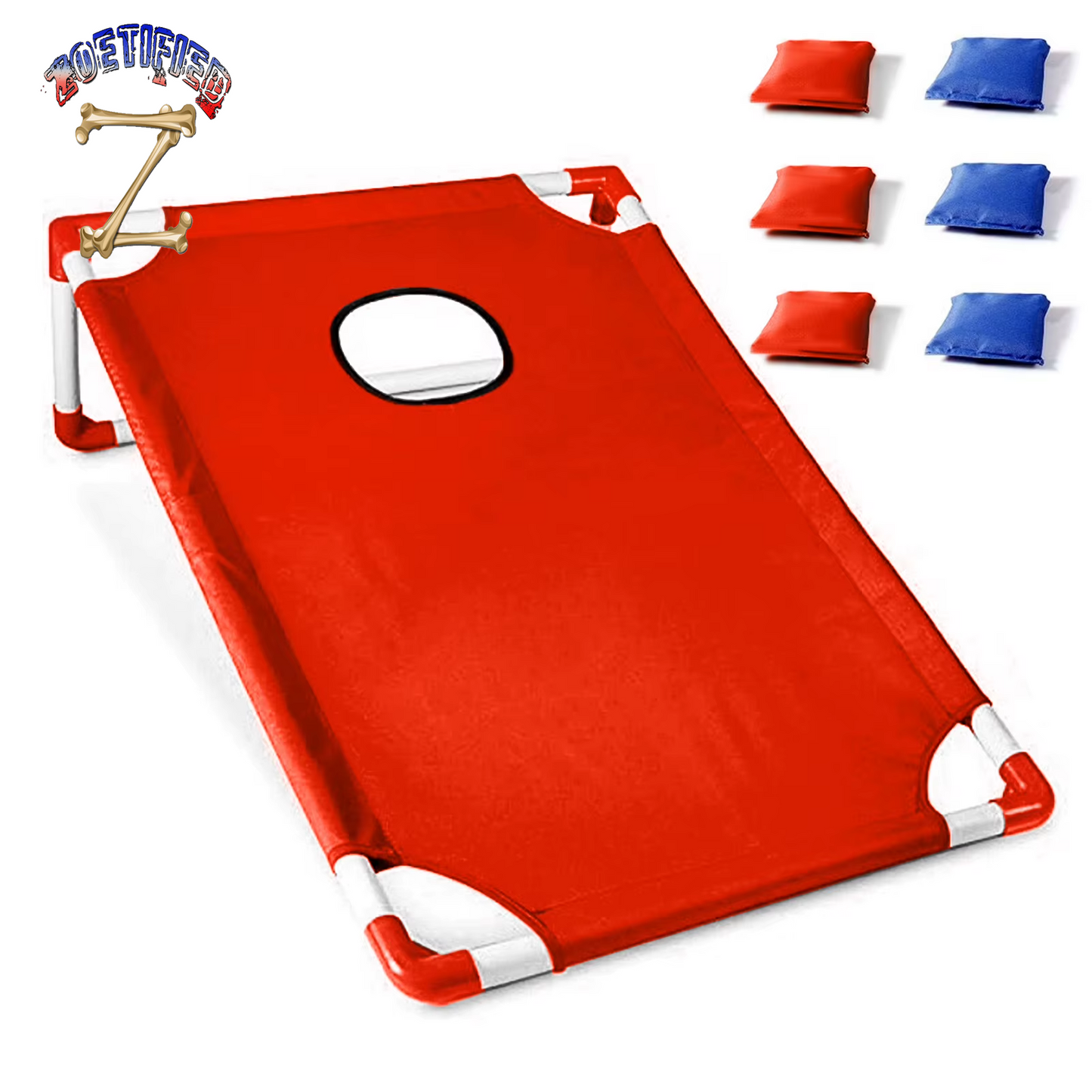 Portable Cornhole Set with 1 Cornhole Game Board and 6 Bean Bags for Yard Toss Game