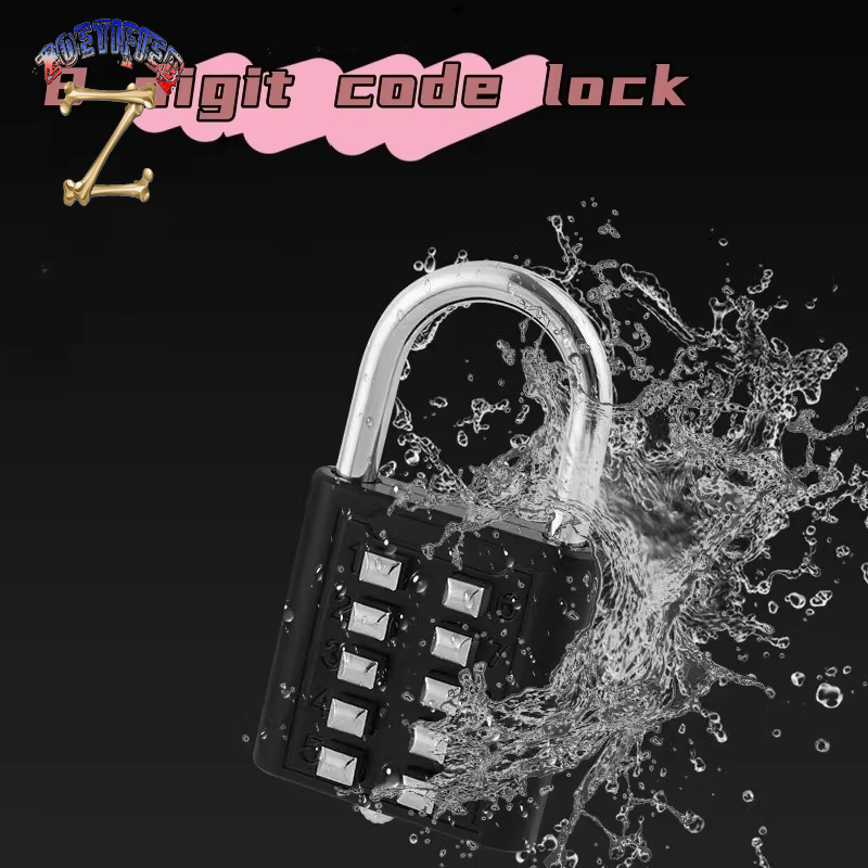 8-Digit Password Padlock Zinc Alloy Waterproof and Rustproof Suitcase Lock Outdoor Waterproof Combination Padlock Anti-Theft Loc