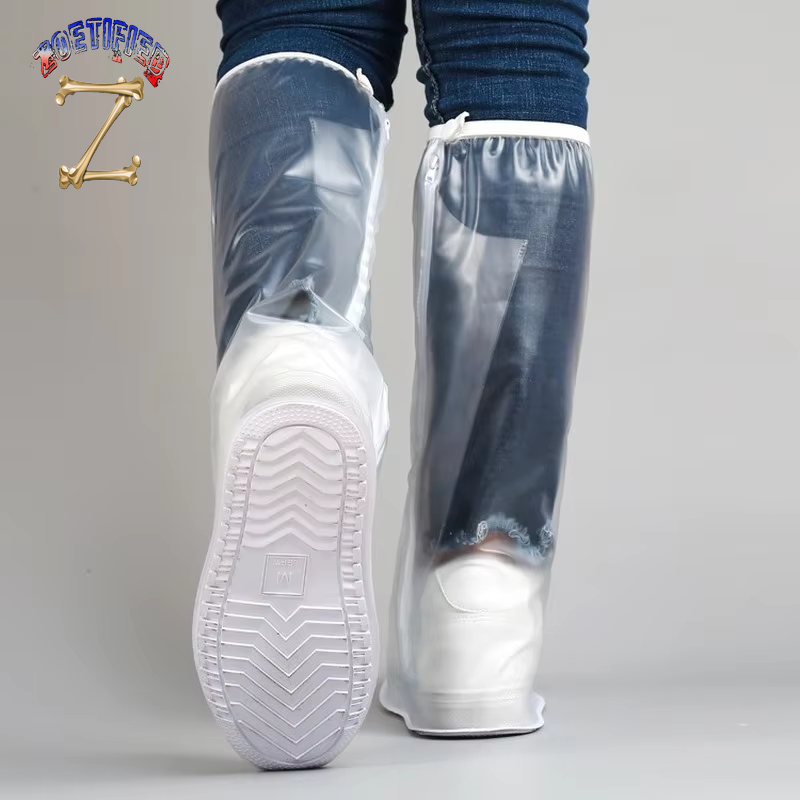 Men'S and Women'S High Tube Shoe Cover with Pressed Edge and Thickened Sole Wear Resistant and High Quality Rainproof Shoe Cover