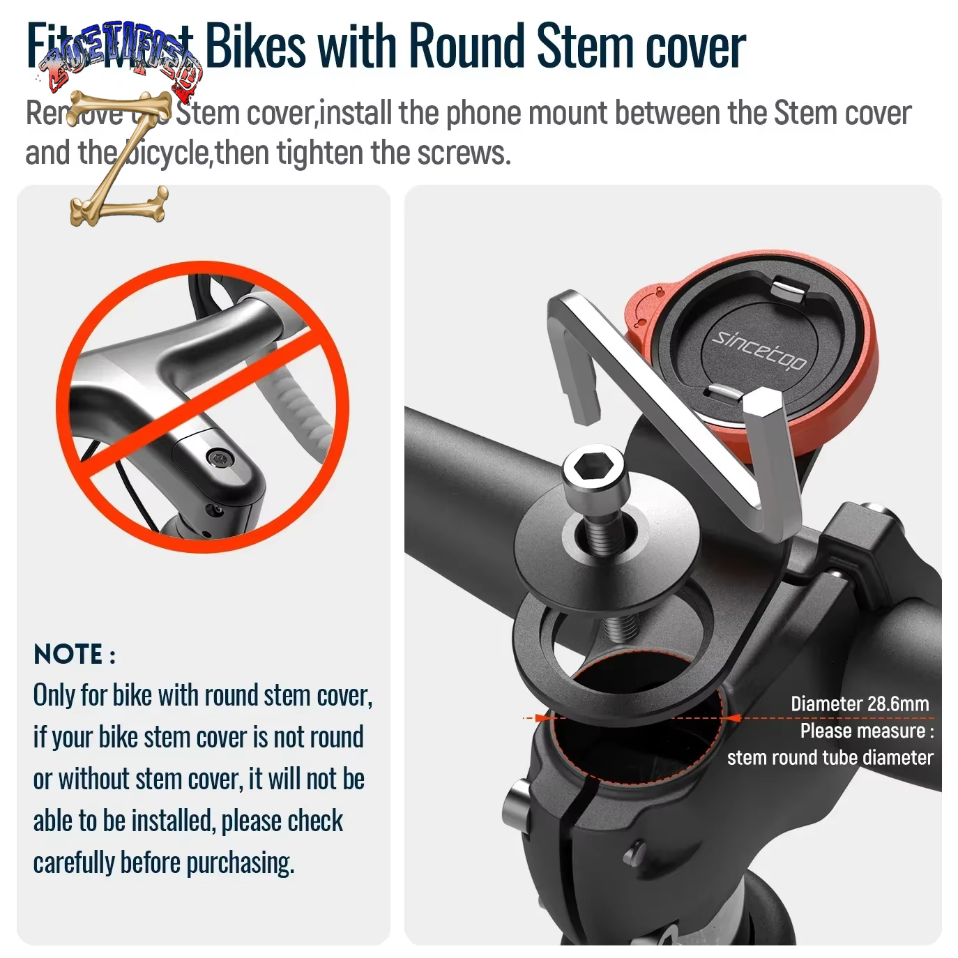 Bike Phone Holder,Bicycle Phone Mount- Aluminum Mtb/Road Bike Stem Cycling Phone Clamp,Quick Lock Release/Attach/Detach