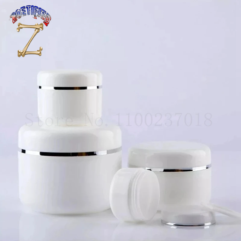 50Pcs/Lot 10G-250G White Refillable Bottles Travel Face Cream Lotion Cosmetic Container Plastic Empty Makeup Jar