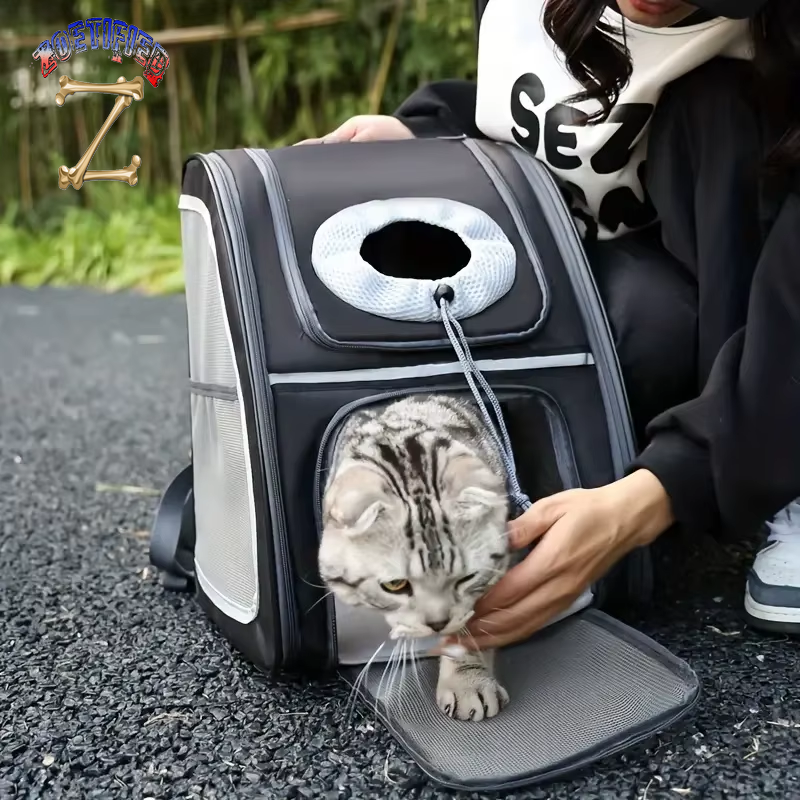 Airline-Approved Pet Backpacks Breathable Mesh Pet Cat Carrierfully Ventilated Mesh Cat Backpack for Travel