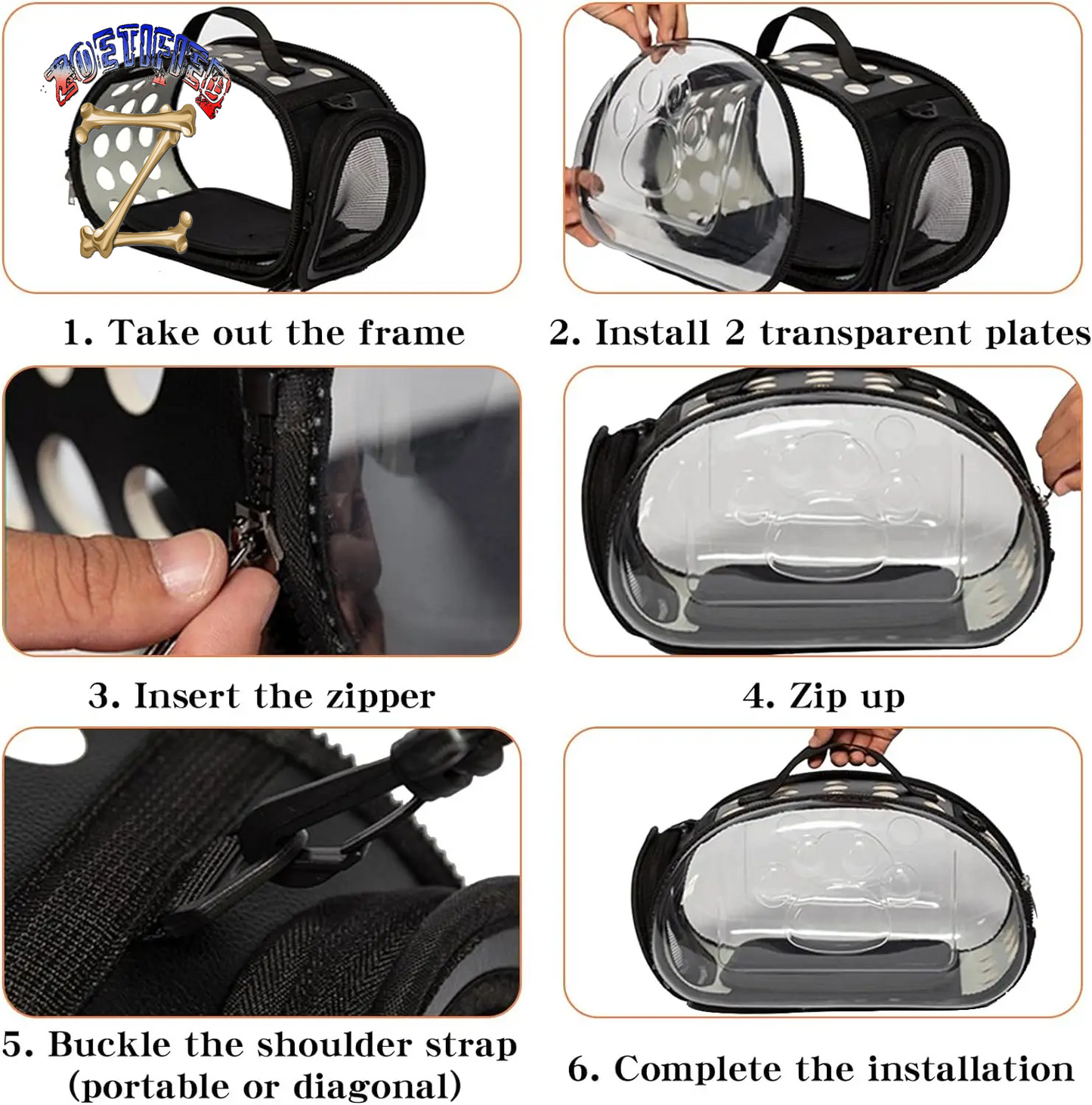 Transparent Foldable Outdoor Pet Travel Carrier Bag for Dog Cat Crossbody Portable Breathable Collapsible Travel Cat Carrier Bag