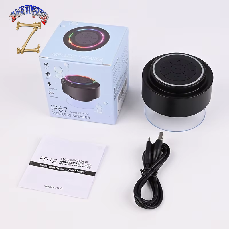 Upagrade Light Stereo Wireless Waterproof BT Speakers Adsorption Cup Shower Speaker FM Radio for Phones Laptop