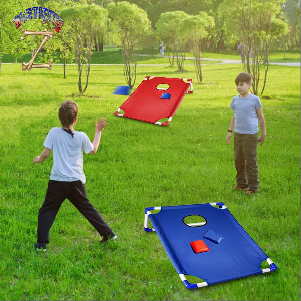 Portable Cornhole Set with 1 Cornhole Game Board and 6 Bean Bags for Yard Toss Game