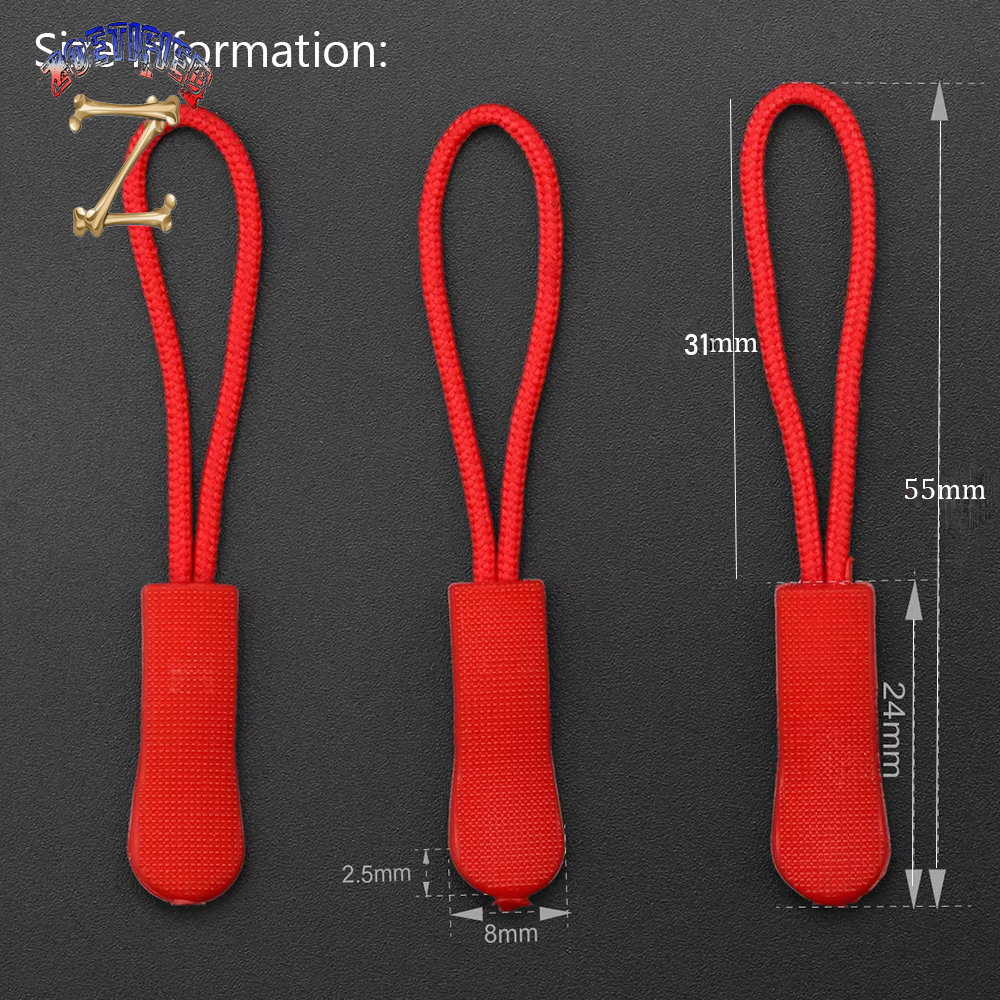 10Pcs High Quality Zipper Pull Cord Rope Pullers Zip Puller Replacement Ends Lock Zips Bags Clip Buckle Travel Accessories