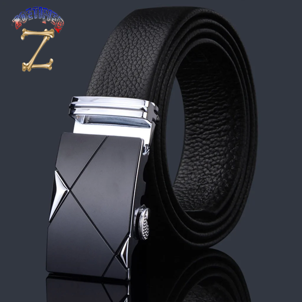 Mens Belt, Ratchet Belt Leather, Slide Belt with Easier Adjustable Buckle G One Size