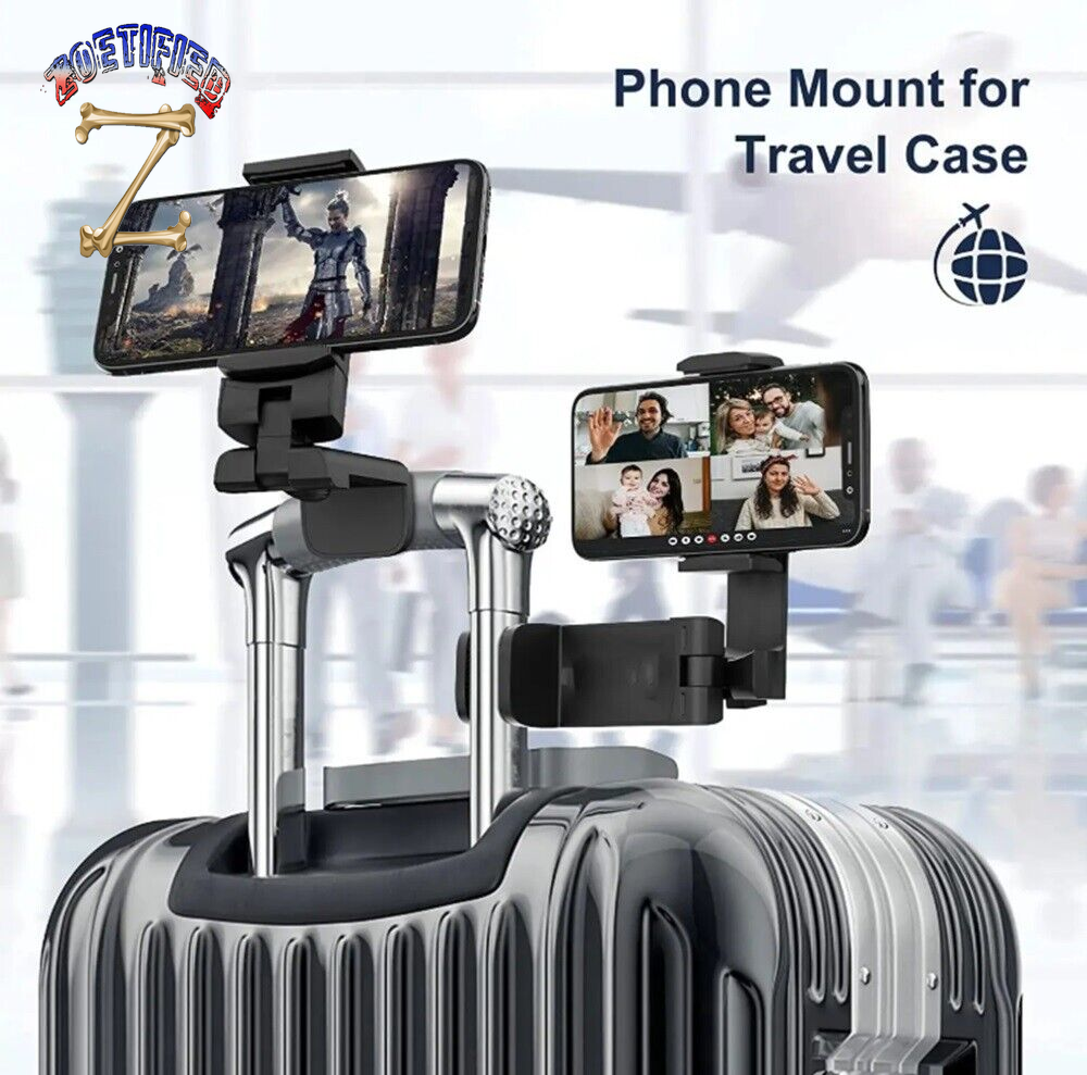 Universal Travel Phone Holder – Airplane Seat, Luggage Handle, Desktop Mount