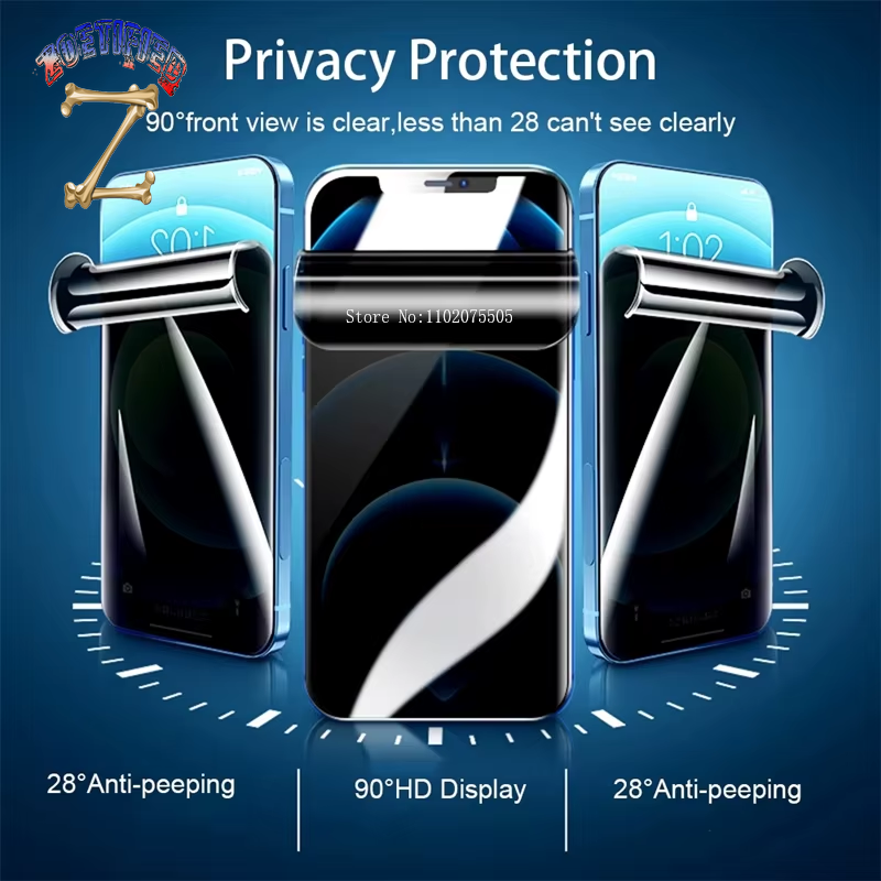 3PCS Anti-Spy Hydrogel Film for Iphone 15 13 11 12 14 Pro Max plus XS Max X XR Privacy Screen Protectors for Iphone 12 13 Mini