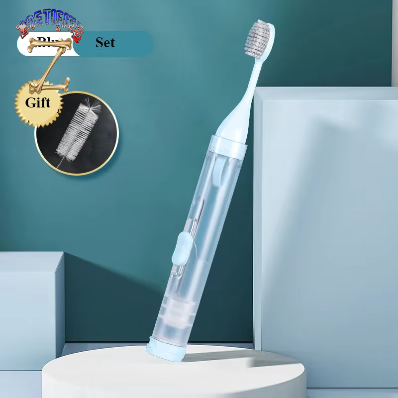 1PC Travel Portable Folding Toothbrush Travel Super Soft Bristle Toothbrush Set Creative Tooth Clean Tools Can Hold Toothpaste