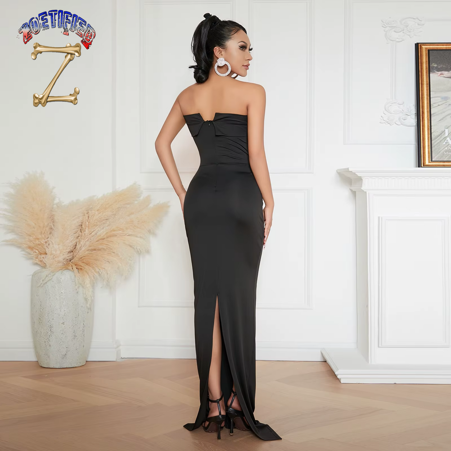 Fashion Vintage Dress for Women Off-Shoulder Sleeveless Party Elegant Strapless Bodycon Dress Sexy Robe Nightclub