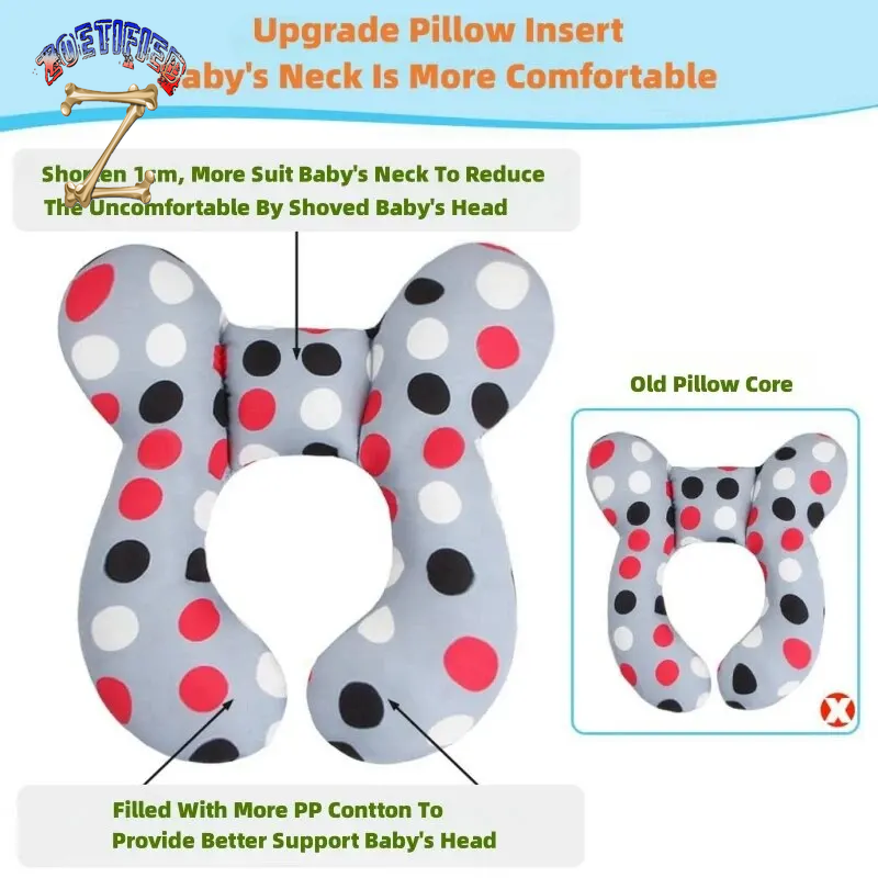 Baby Travel Pillow for Head and Neck, Upgraded Baby Support Pillow, Baby Neck Pillows for Car Seat,Pushchair,Travel