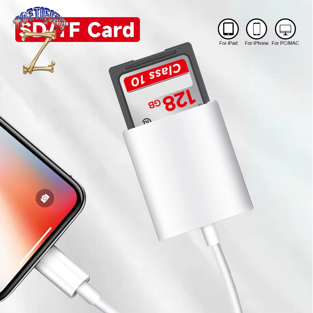 Multi Card Reader for Iphone, Lightning SD, TF Memory Card Readers, Support IOS14, Iphone 7, 8, X, XR, 11, 12