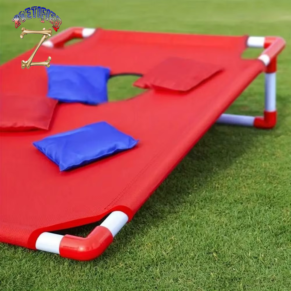 Portable Cornhole Set with 1 Cornhole Game Board and 6 Bean Bags for Yard Toss Game