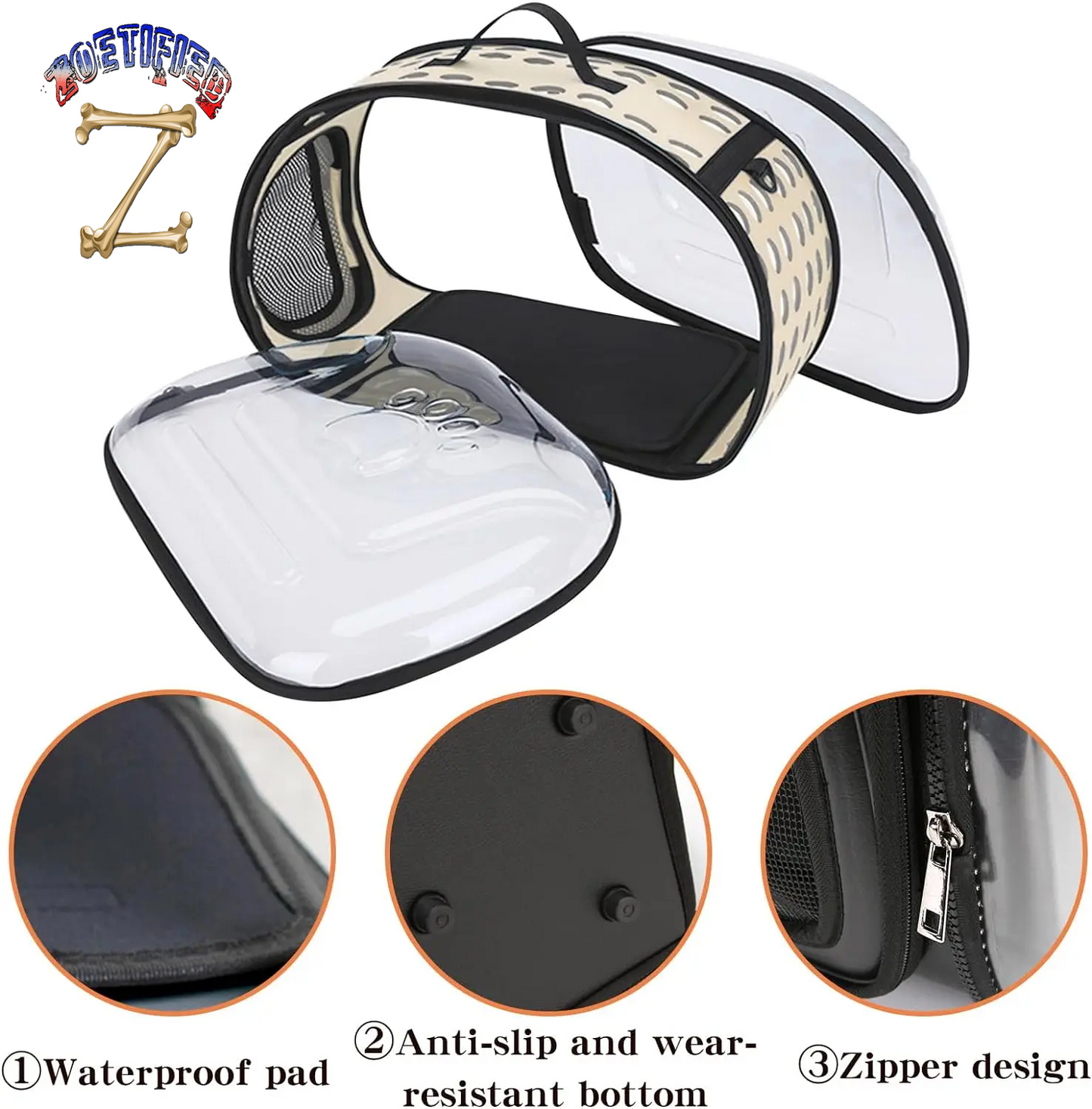 Transparent Foldable Outdoor Pet Travel Carrier Bag for Dog Cat Crossbody Portable Breathable Collapsible Travel Cat Carrier Bag