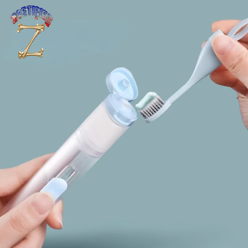 1PC Travel Portable Folding Toothbrush Travel Super Soft Bristle Toothbrush Set Creative Tooth Clean Tools Can Hold Toothpaste