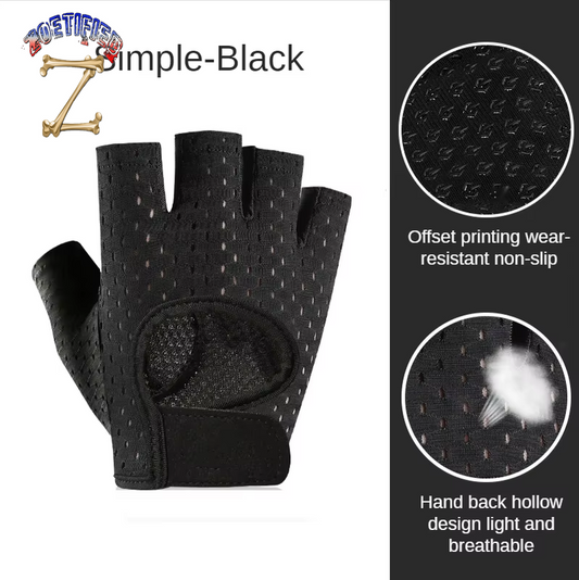 Fitness Gloves Men‘S GYM Dumbbell Exercise Sports Training Gloves Wrist Guard Half Finger Non-Slip Body Building Cycling Gloves