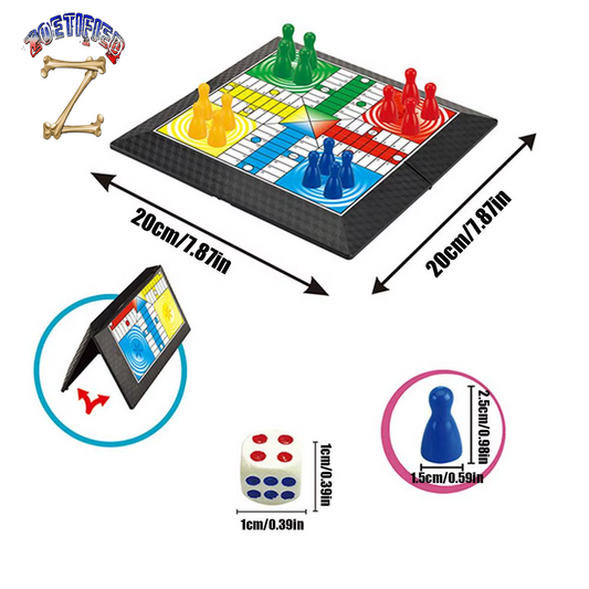 Foldable Flying Chess Portable Board Game Camping Travel Game Set Aeroplane Chess Kids Toys