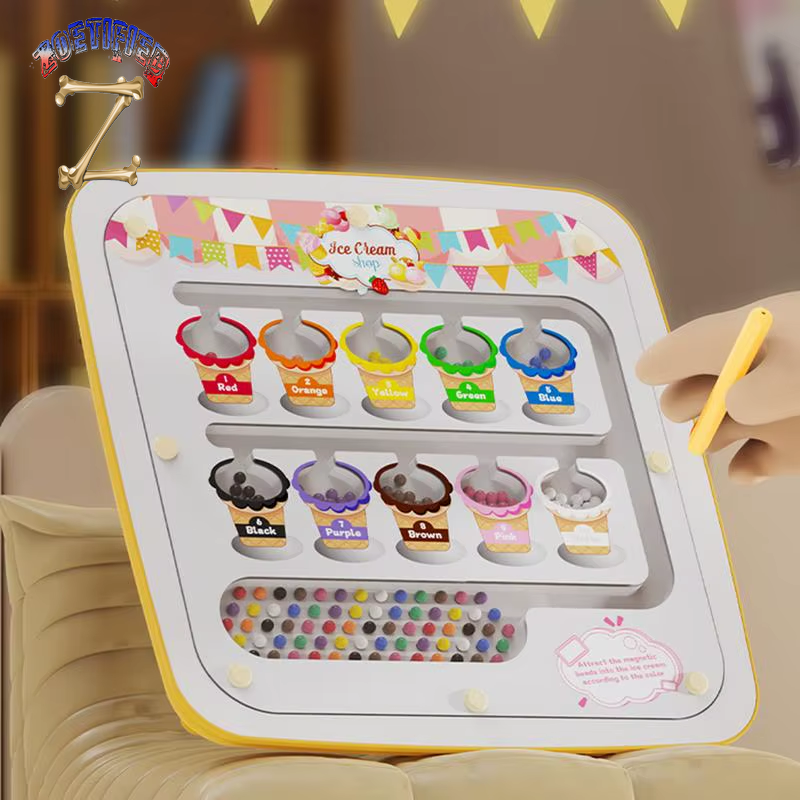 Magnetic Dots Drawing Board 2-In-1 Learning Doodle Board Magnetic Dot Art Preschool Toys Large Fine Motor Skills Toy for Kids