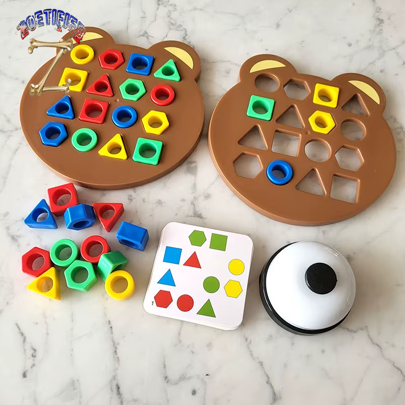 1 Set Little Bear Geometry Matching Puzzle Puzzle Montessori Education Block Parent Child Interactive Board Game