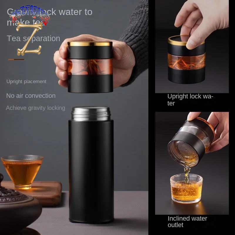 Tea Infuser Vacuum Flask Temperature LED Display 450Ml Insulated Cup Stainless Steel Tumbler Thermos Bottle Travel Coffee Mug