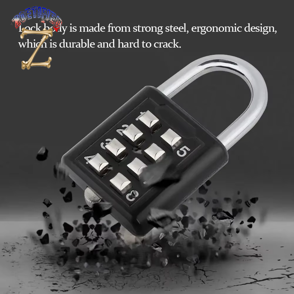 8-Digit Password Padlock Zinc Alloy Waterproof and Rustproof Suitcase Lock Outdoor Waterproof Combination Padlock Anti-Theft Loc