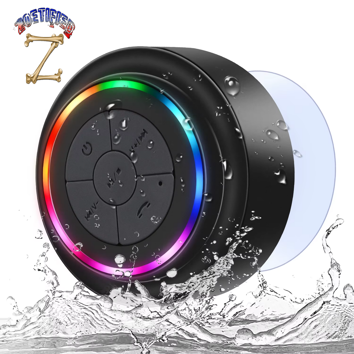 Upagrade Light Stereo Wireless Waterproof BT Speakers Adsorption Cup Shower Speaker FM Radio for Phones Laptop