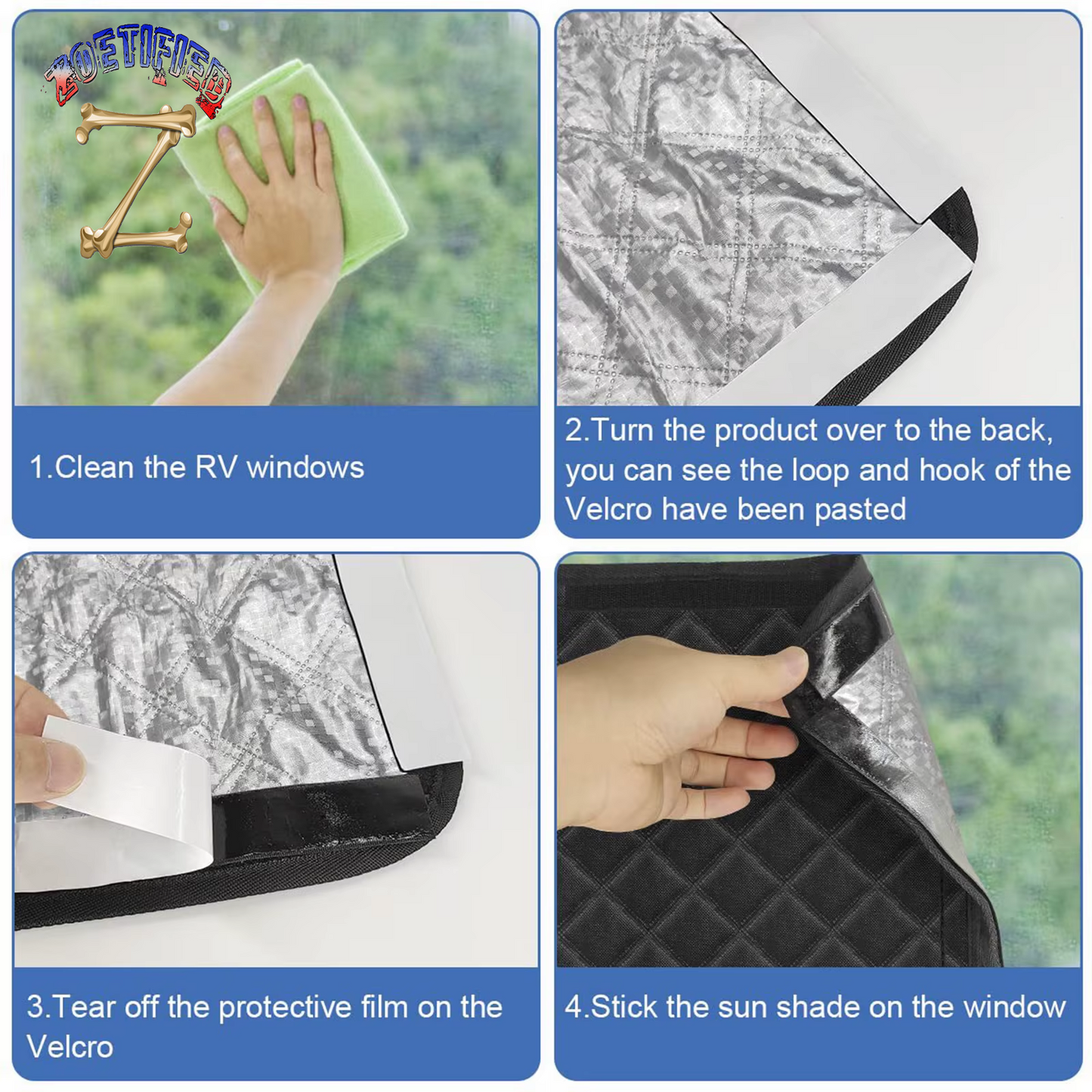 RV Sunshade Foldable Sunshade Privacy Travel Trailer Camping Side Shield Sunshade Window Cover for Motorhome Travel Trailer