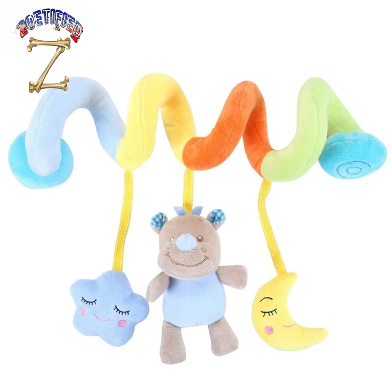 Cute Activity Musical Spiral Crib Stroller Car Seat Travel Hanging Toys Baby Boys Girls Rattles Toy