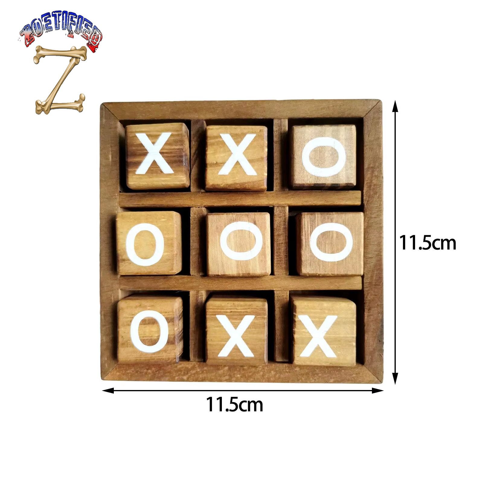 Wooden Tic TAC Toe Game Board Games Fun Indoor Brain Teaser Travel for Friends Top